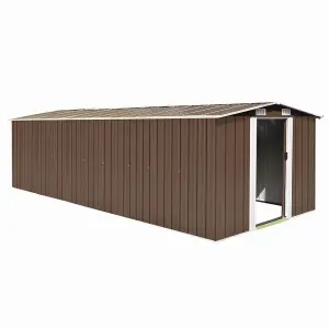 Berkfield Garden Shed 257x580x181 cm Metal Brown