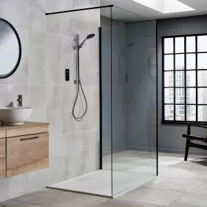 Triton Gloss Silver effect Thermostatic Electric Shower, 10.5kW