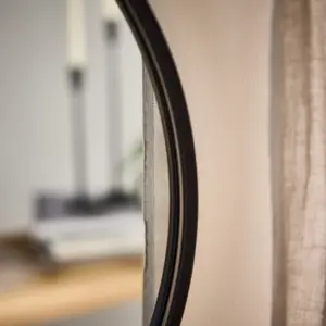 Classic Black Circular Decorative Framed Mirror Bathroom, Bedroom, Hallway Wall Mirror 60cm