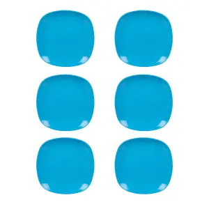 URBNLIVING 3cm Height Blue 6 Plastic Dinner Plates