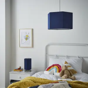 Glow Easy fit Navy Plain Lamp shade (D)33cm