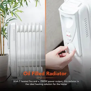 Warm Lite WL43003YW 1500W Oil Filled Radiator