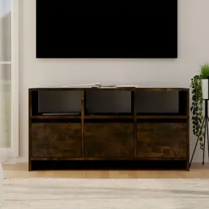 Berkfield TV Cabinet Smoked Oak 102x37.5x52.5 cm Engineered Wood