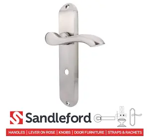 Sandleford Wentworth Door Handle Bathroom Lever Set - Brushed Nickel