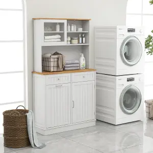 Costway Kitchen Buffet Freestanding Kitchen Pantry Storage Cabinet Cupboard w/ 4 Doors