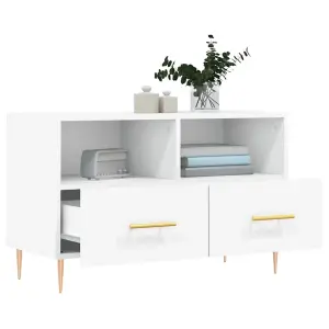 Berkfield TV Cabinet White 80x36x50 cm Engineered Wood