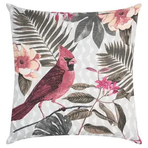 Pink Tropical Birds Outdoor Garden Cushion - 42 x 42cm