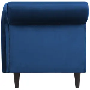 Left Hand Velvet Chaise Lounge Navy Blue LUIRO