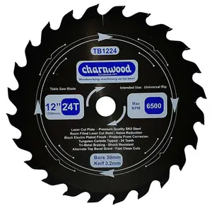 Charnwood TB1224 Low Noise Circular Saw Blade 300 x 30mm x 24T x 3.2k