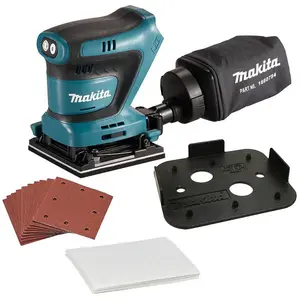 Makita DBO481Z 18v 114mm Detail 1/4 Sheet Finishing Delta Sander + 16 Sheets