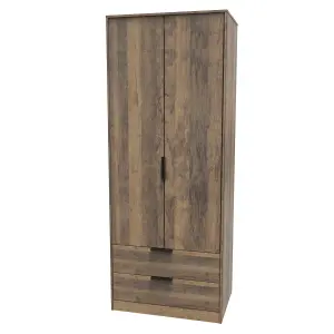 Fuji 2 Door 2 Drawer Wardrobe in Vintage Oak (Ready Assembled)