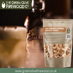 Green Olive Firewood Co Oak Whiskey Barrel Smoking Chips 3L