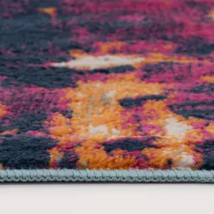 Fun Multicolour Distressed Abstract Area Rug 160x230cm