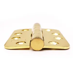 EAI 4" Fire Door Hinges 4" Stainless Steel Grade 13  - 102x76x3mm - RADIUS - PVD Brass - Pair - Including Screws