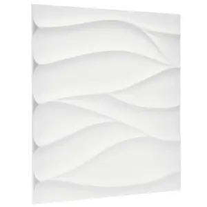 3D Wall Panels Adhesive Included - 6 Sheets Cover 16.15ft²(1.5m²) Interior Cladding Panels - Wavy Wave Effect Design Matte White