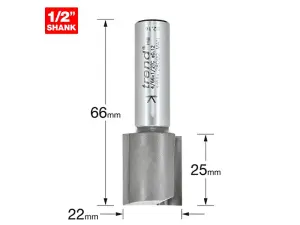 Precision TCT Two Flute Router Cutter 4/66 x 1/2 Inch for Woodworking Projects