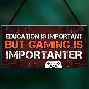 Red Ocean Funny Gaming Sign Playstation Inspired Novelty Christmas Gift For Brother Son Gamer Gaming Room Sign