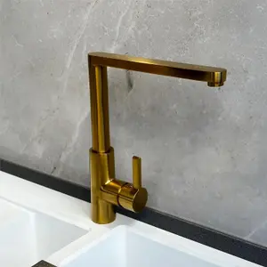 Liquida W25BR 360 Degree Swivel Spout Brushed Brass Kitchen Mixer Tap