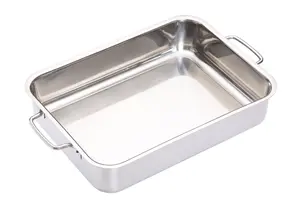 MasterClass Stainless Steel Heavy Duty 32cm x 23cm Roasting Pan