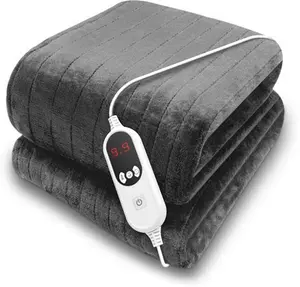 Purus Grey Heated Throw Electric Blanket, 160 X 120cm Heated Blanket Machine Washable Soft Micro Fleece Electric Throw Overblanket With 12HR Timer