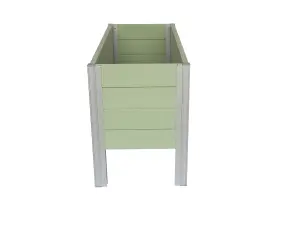 Winawood Wood Effect Rectangular Raised Planter - Duck Egg Green