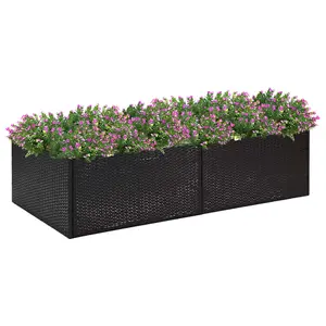 Berkfield Garden Planter Black 157x80x40 cm Poly Rattan