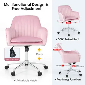 Costway Home Office Chair Ergonomic Swivel Computer Desk Chair Leisure Vanity Armchair