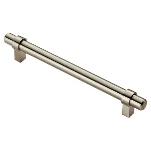 4x Round T Bar Cabinet Pull Handle 200 x 14mm 160mm Fixing Centres Satin Nickel