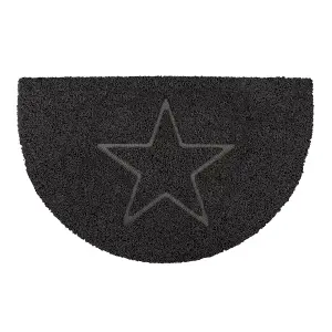 Star Half Moon Doormat in Black