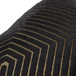 Paoletti Evoke Geometric Cut Velvet Feather Filled Cushion