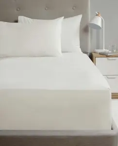 Flat Sheet 180TC Percale Cream Double Sheet Suitable for Deep Mattresses