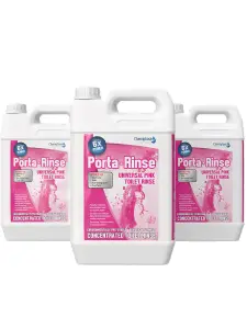 Porta-Rinse Pink Caravan Toilet Chemicals - Rinse 4 x 5 Litres