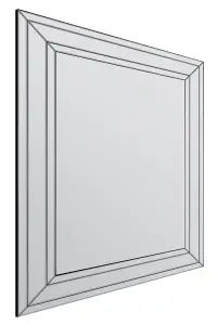 MirrorOutlet Langley All Glass Modern Bevelled Wall Mirror 144 x 115.5 CM