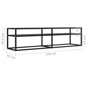 Berkfield TV Cabinet Black 160x40x40.5 cm Tempered Glass