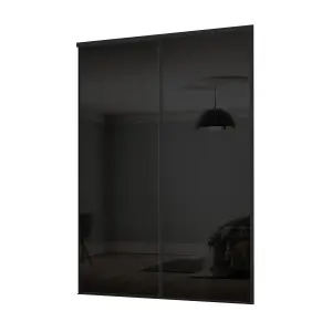 Classic Black 2 door Sliding Wardrobe Door kit (H)2260mm (W)1489mm