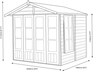 Shire Kensington 7x7 ft & 2 windows Apex Wooden Summer house