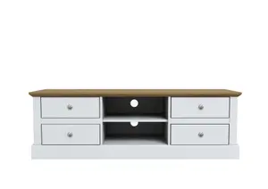 Devon TV Unit White W 139 x L 39.5 x H 45.3 cm