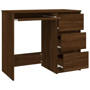 Berkfield Desk Brown Oak 90x45x76 cm Engineered Wood