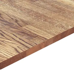 40mm Oak Harmony Oiled Solid oak Chamfered Kitchen Worktop, (L)3000mm