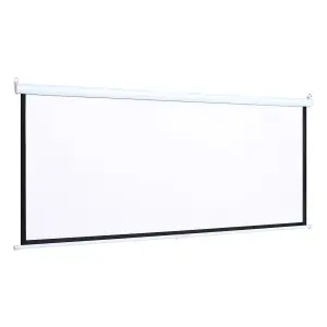 Portable Wall Ceiling Mount Projector Screen Manual Pull Down for Home Theater 60" 4:3