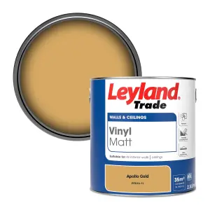 Leyland Trade Vinyl Matt Walls & Ceilings Emulsion Paint Apollo Gold (PPG16-11) 2.5L