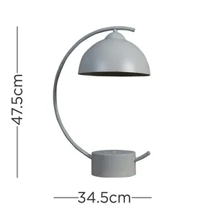 Downton Metal Arched Lamp Cool Grey