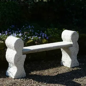 Large Rustic Stone Garden Bench