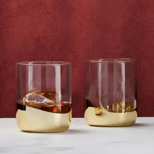 Wave DOF Tumblers (Set of 2) Gold/Clear