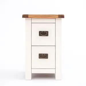 Lovere 2 Drawer Petite Bedside Table Brass Drop Handle