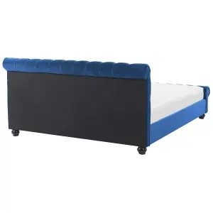 Velvet EU Super King Bed Blue AVALLON