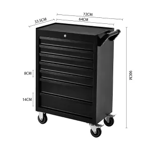 7 Tier Rolling Tool Cart,Mechanic Tool Cart on Wheels,Industrial Utility Cart with Drawers