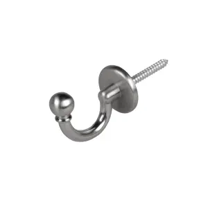 Chrome effect Zinc alloy U-shaped Single Hook (H)25mm (W)42mm