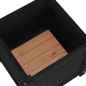 Berkfield Garden Planter Black 40x40x40 cm Solid Pinewood