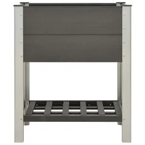 Berkfield Garden Raised Bed with Shelf 75x50x90 cm WPC Grey